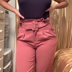 Topshop Belted Tapered Trousers